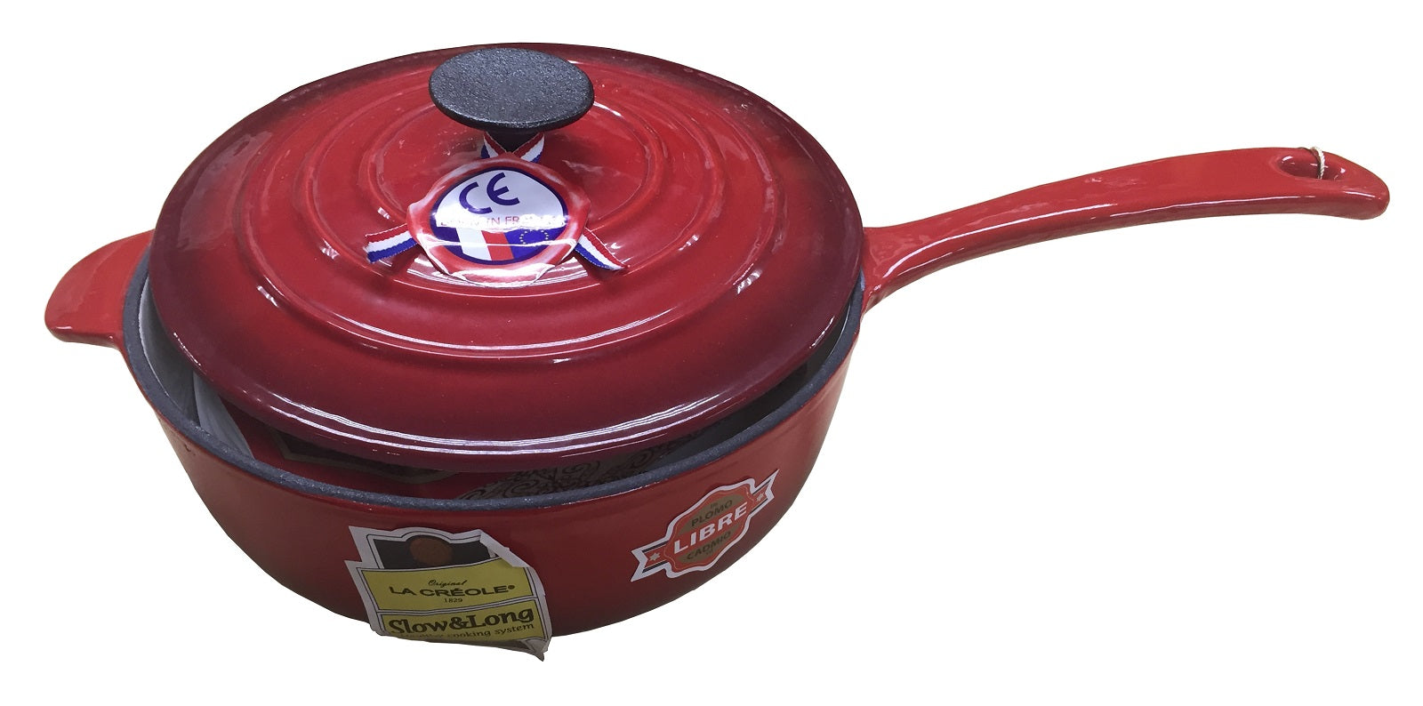 CACEROLA C/MANGO ROJA 24 CM 3 LT LA CREOLE