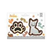 SET 2 CORTA GALLETA GATO Y HUELLA DECORA