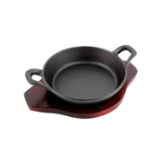 PAILA FIERRO 18 CM CON BASE DE MADERA LUGANO