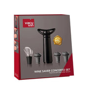 SET PARA VINO CONCERTO BLACK VACUVIN