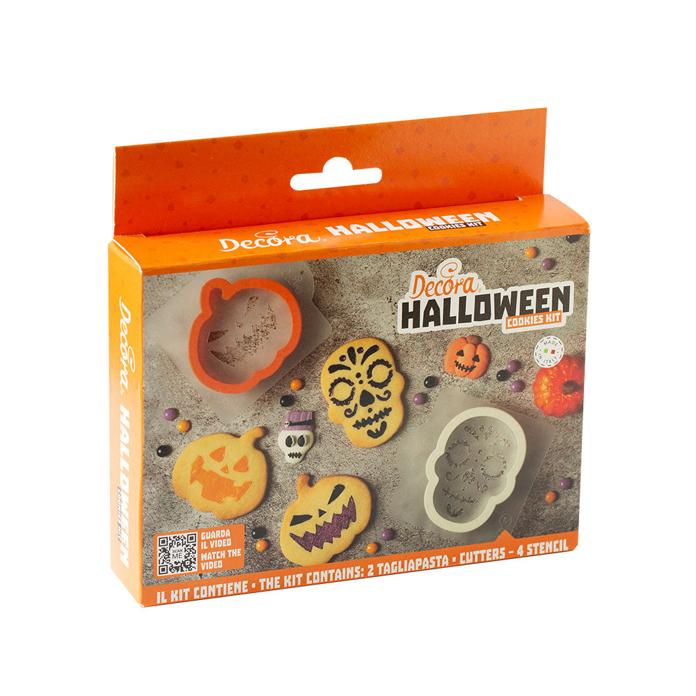 SET 2 CORTA GALLETA Y 4 PLANTILLAS CALABAZA/CALAVERA DECORA