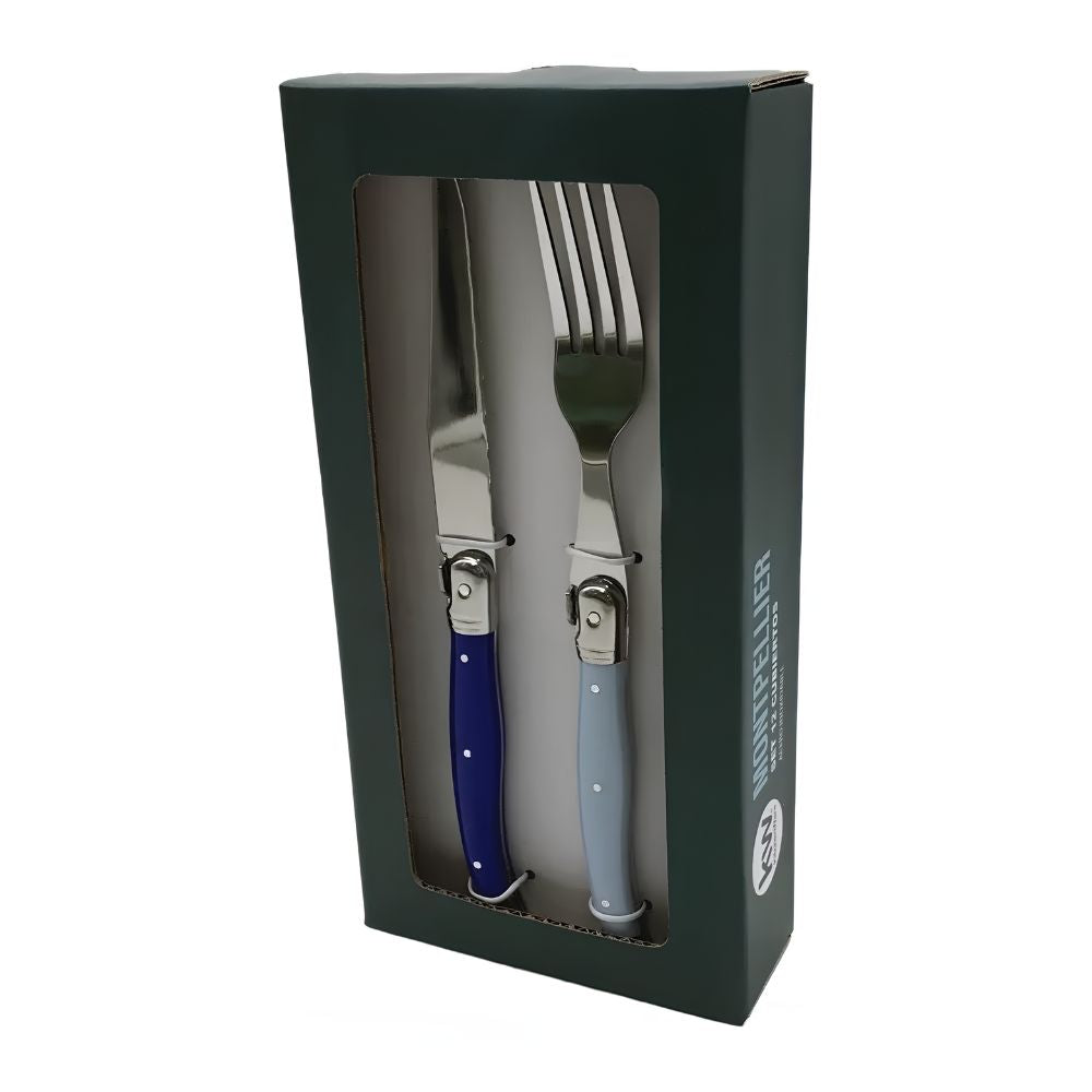 SET 12 CUBIERTOS CARNE MONTPELLIER AZUL KW