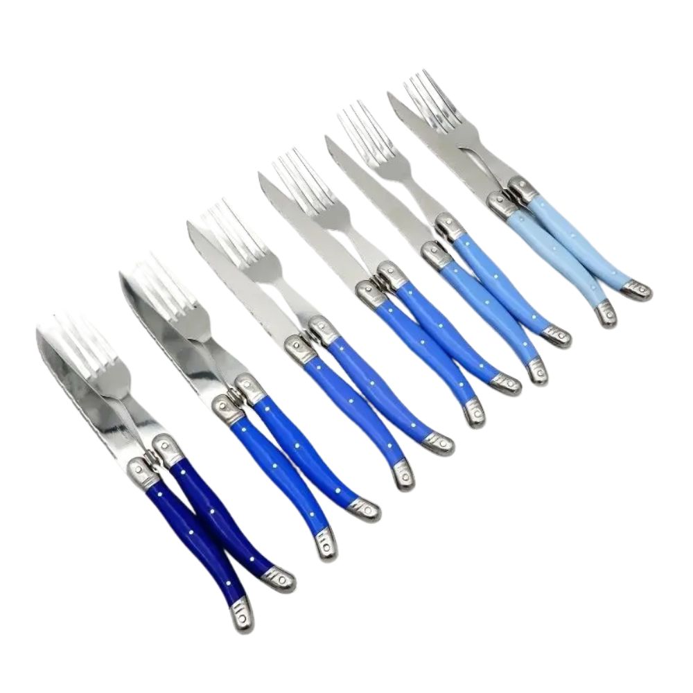 SET 12 CUBIERTOS CARNE MONTPELLIER AZUL KW