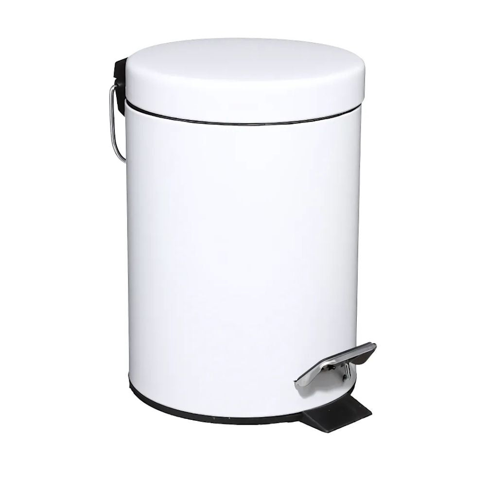 BASURERO METAL 3 LTS C/PEDAL BLANCO 5FIVE