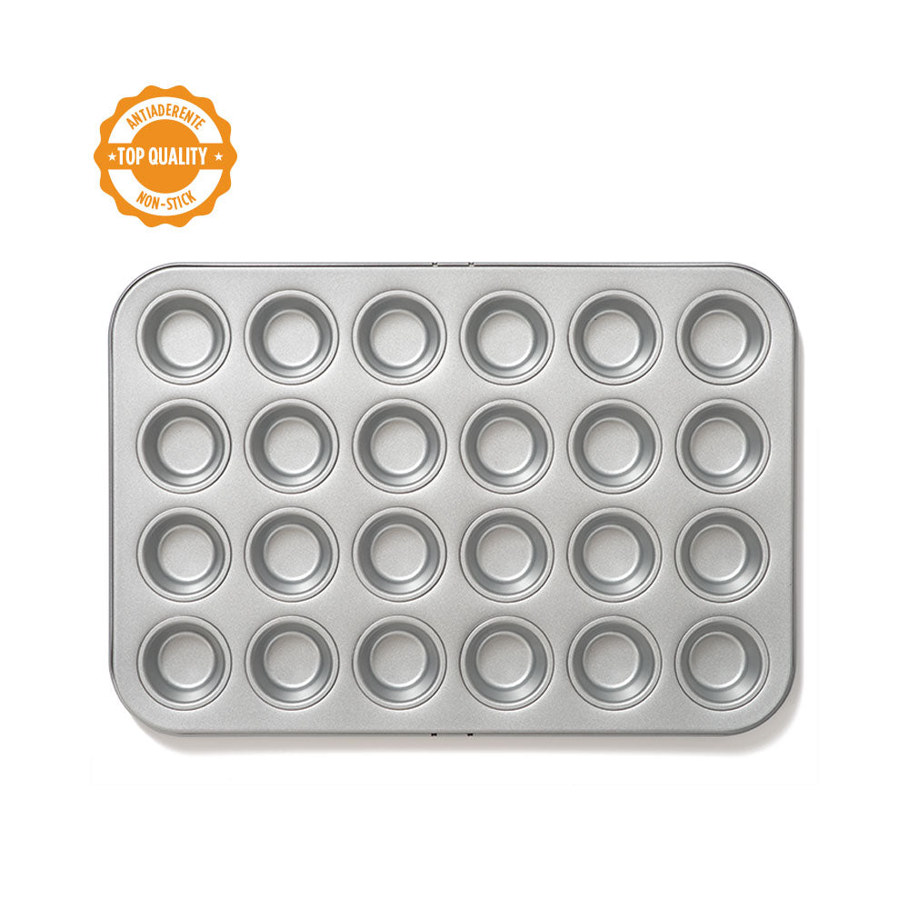 MOLDE 24 MINI MUFFINS ACERO ANTIADHERENTE DECORA