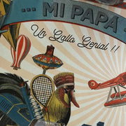 SET 12 PLATO BASE PERLADO UN GALLO GENIAL INDIGO DE PAPEL