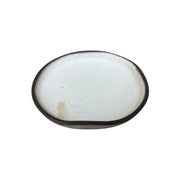 PLATILLO MINI CERAMICA BLANCO BORDE NEGRO 10X1,5 CM