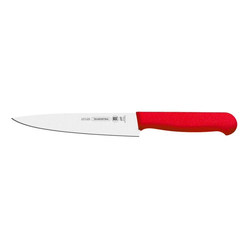CUCHILLO CARNE 8" ROJO TRAMONTINA