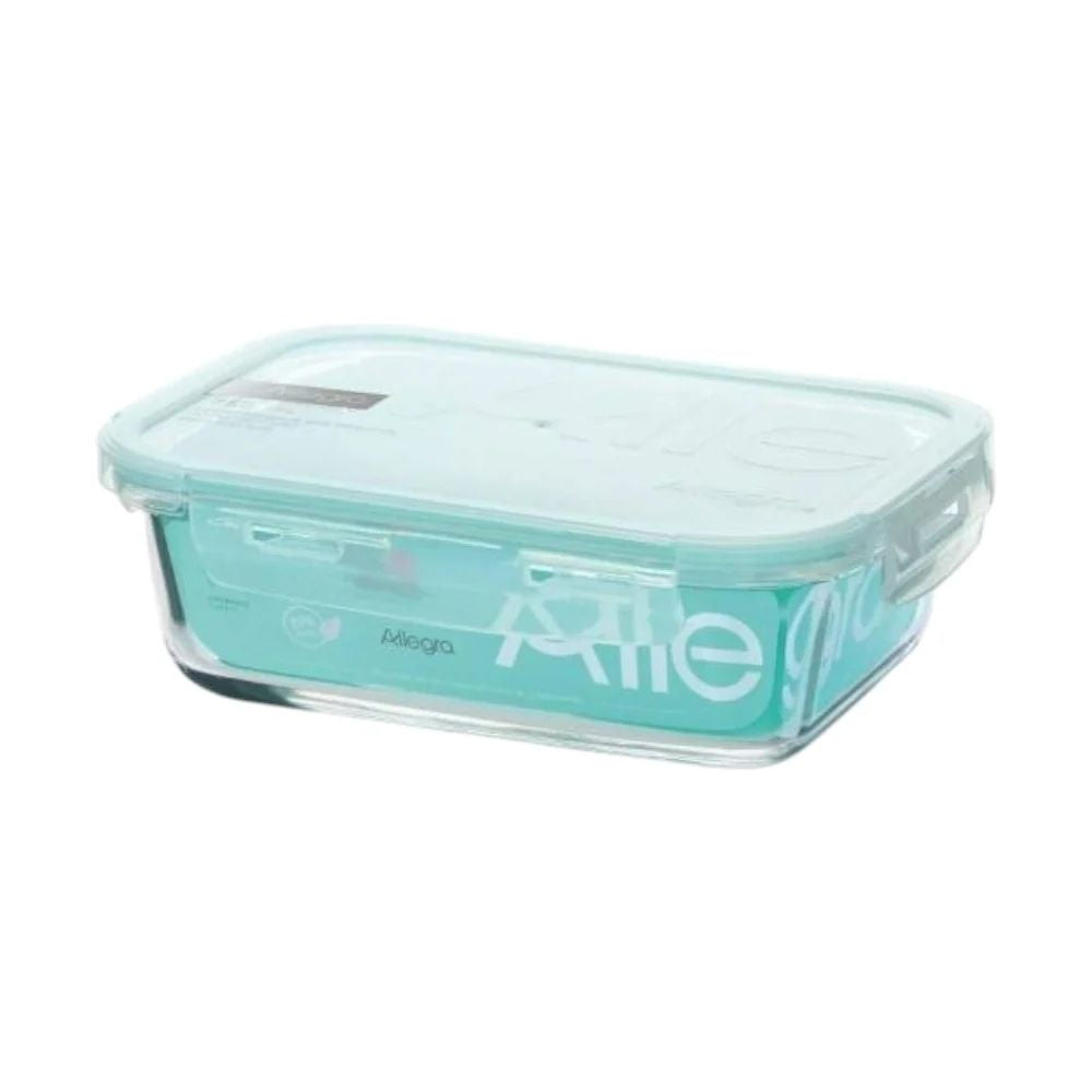 CONTENEDOR HERMETICO VIDRIO RECTANGULAR 600 ML ALLEGRA
