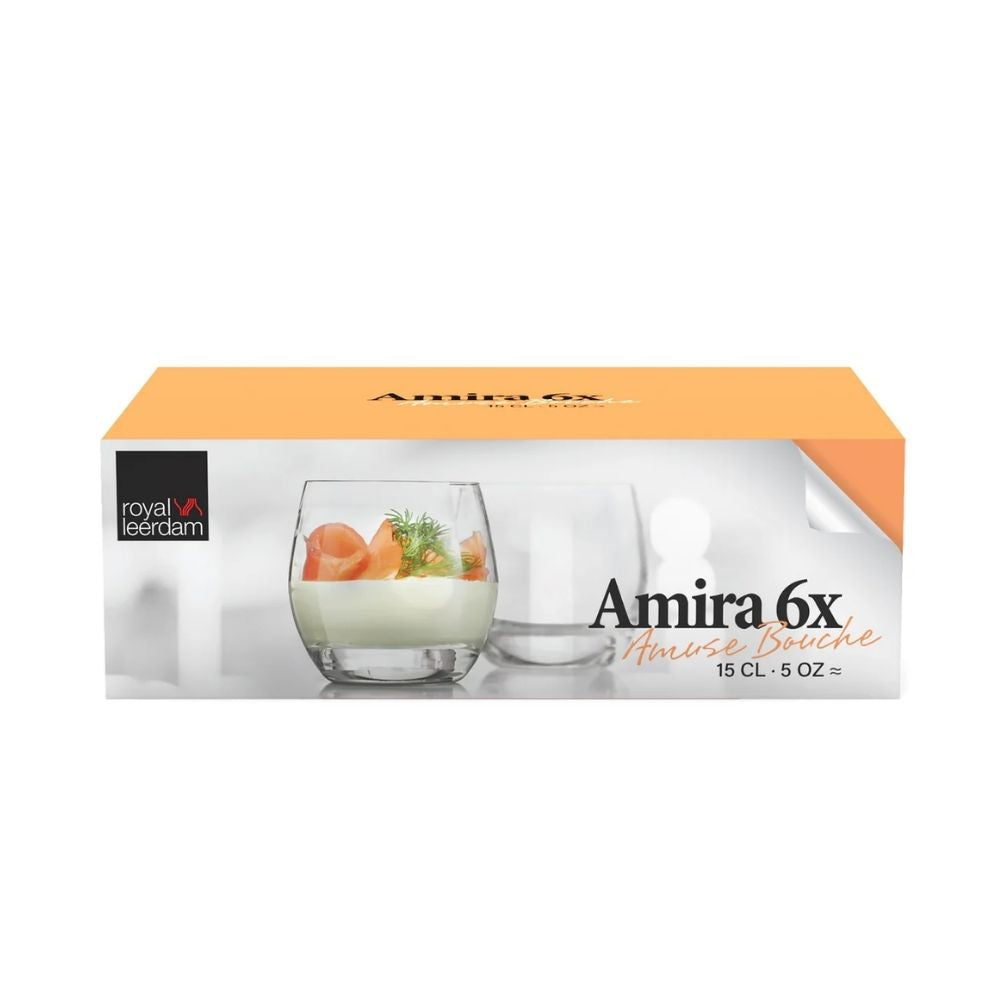 SET 6 VASOS MINI POSTRE 150 ML AMIRA ROYAL LEERDAM