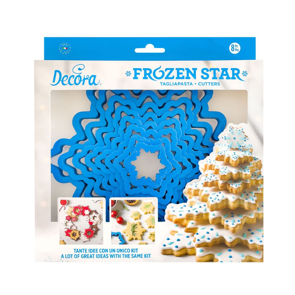 SET 8  CORTA GALLETA COPOS DE NIEVE DECORA