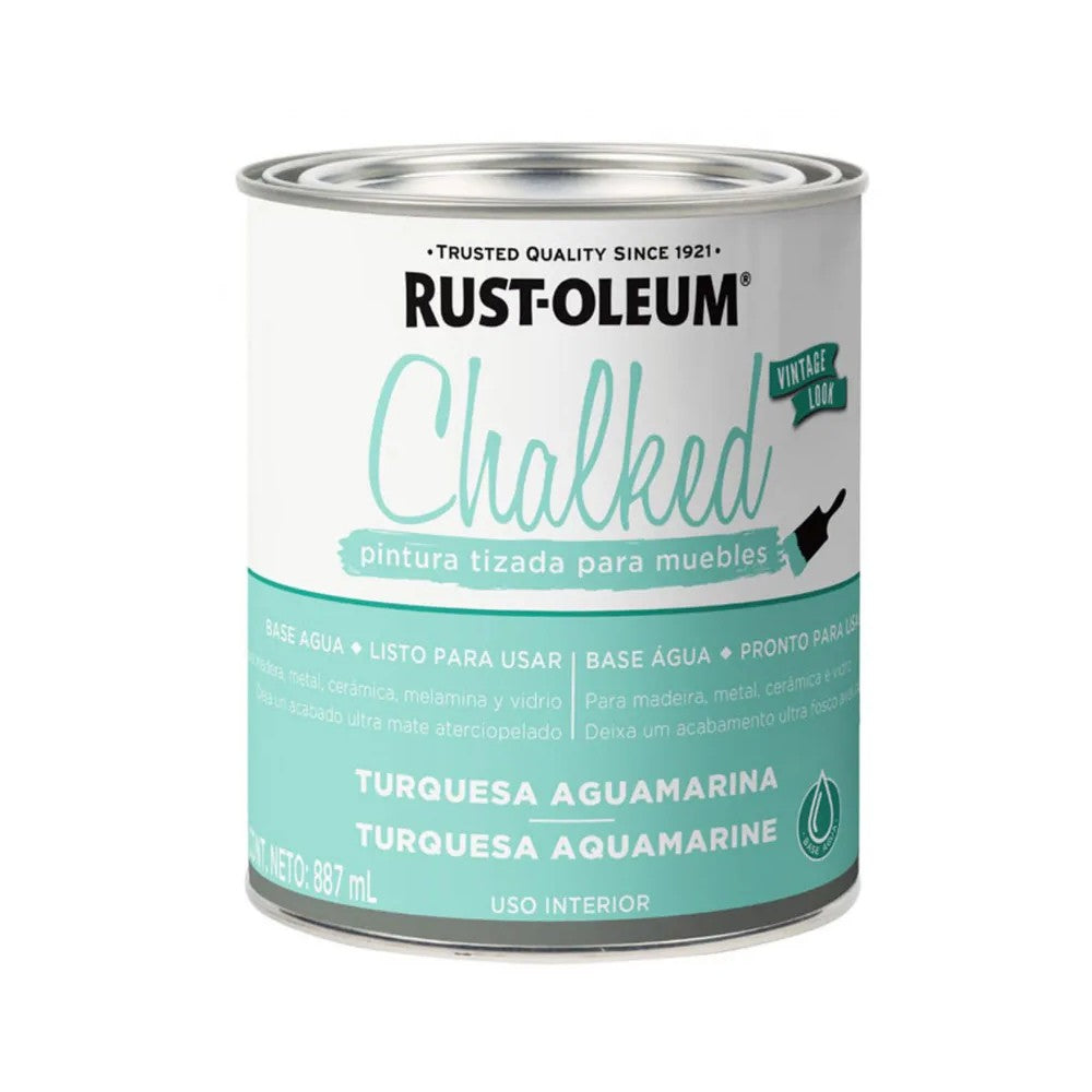 PINTURA TIZADA CHALKED 887 ML TURQUESA AGUAMARINA RO