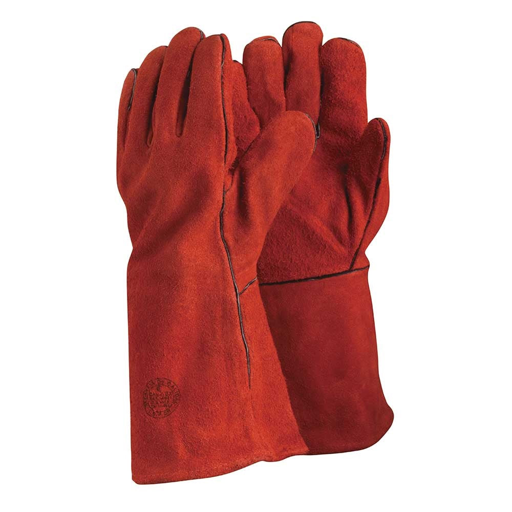 GUANTE SOLDADOR DESCARNE ROJO 14"