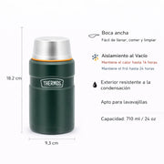 TERMO COMIDA 710 ML INOX KING MATT GREEN THERMOS
