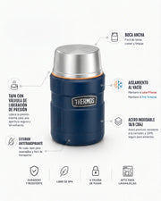 TERMO COMIDA 710 ML INOX KING MATT NAVY THERMOS