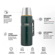TERMO LIQUIDO 1.2 LT  KING MATT GREEN THERMOS