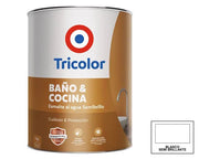 ESMALTE AL AGUA SEMIBRILLO TRICOLOR BLANCO GL (BAÑO-COCINA)