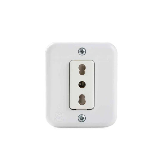 TOMA CORRIENTE SIMPLE 2P+T 10/16A BLANCO CASTILLO