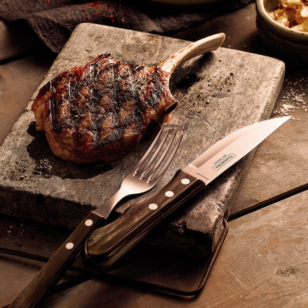 CUCHILLO ASADO JUMBO 5" POLYWOOD CASTAÑO TRAMONTINA