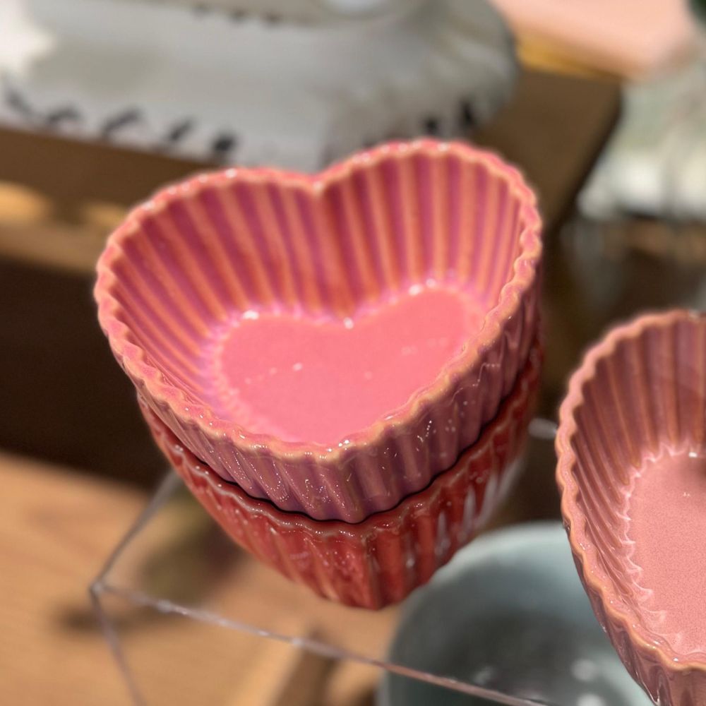 RAMEKIN CORAZON RAYITAS FUCSIA 10X10X4,5 H CM