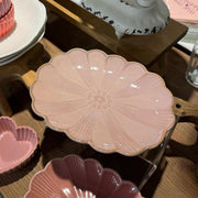 PLATO PLANO FLOR OVALADO ROSADO 20X14,5X3 CM