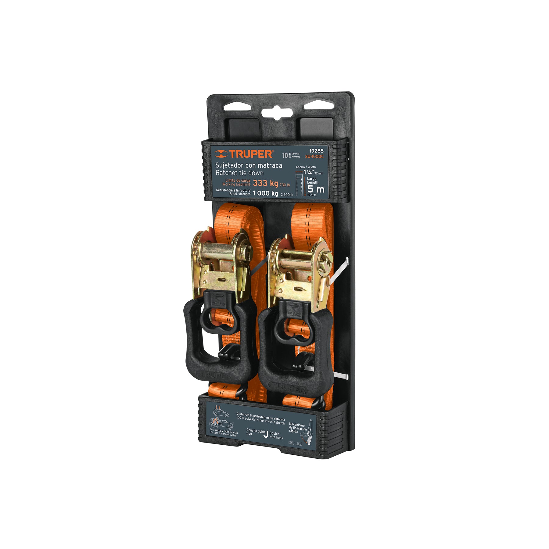 RATCHET CARGA 1.1/4" X 5 MTS TRUPER #19285 1000 kg