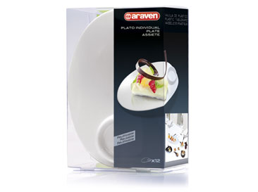 PLATO DEGUSTACION BLANCO (12 UN) #2743 ARAVEN