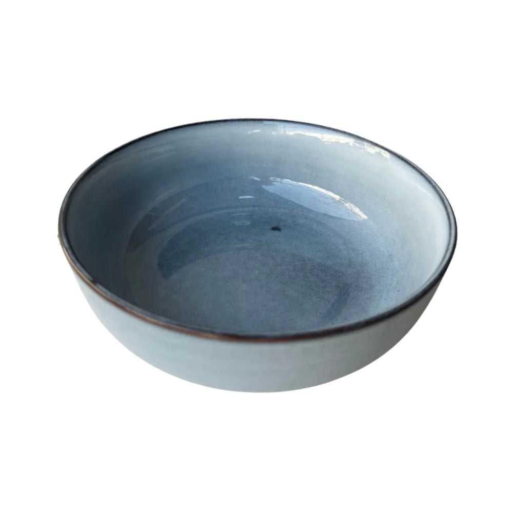 PLATO HONDO 18X6 CM AZUL GRIS BRILLANTE