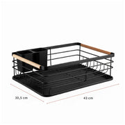SECAPLATOS ESCURRIDOR 1 NIVEL ACERO INOX NEGRO SIMPLIT