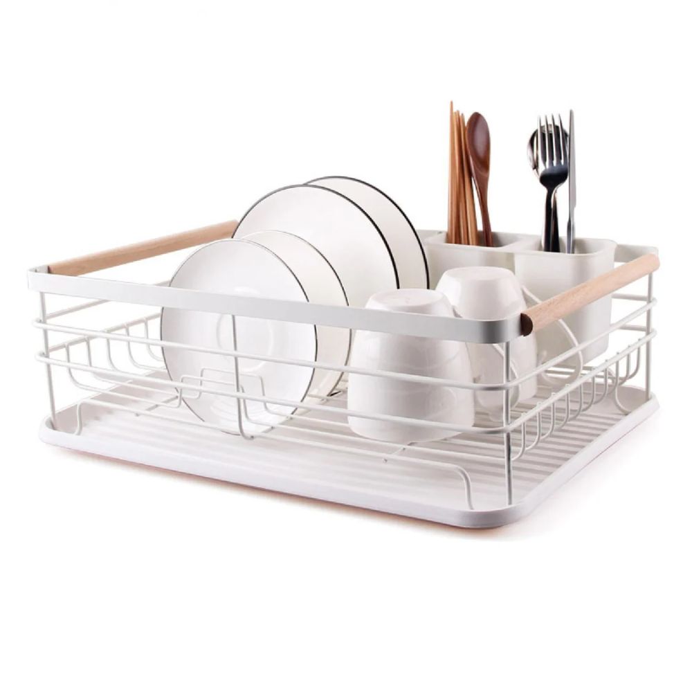 SECAPLATOS ESCURRIDOR 1 NIVEL ACERO INOX BLANCO SIMPLIT