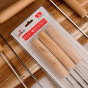 SET 6 FIERROS ANTICUCHOS M/MADERA GRILLTECH