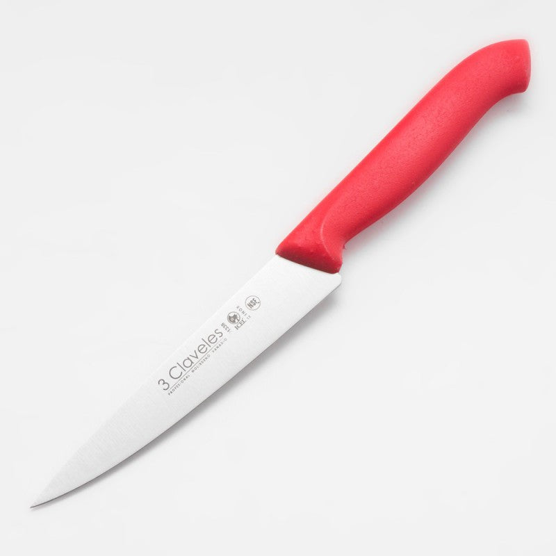 CUCHILLO VERDURA 10 CM ROJO 1337 3 CLAVELES