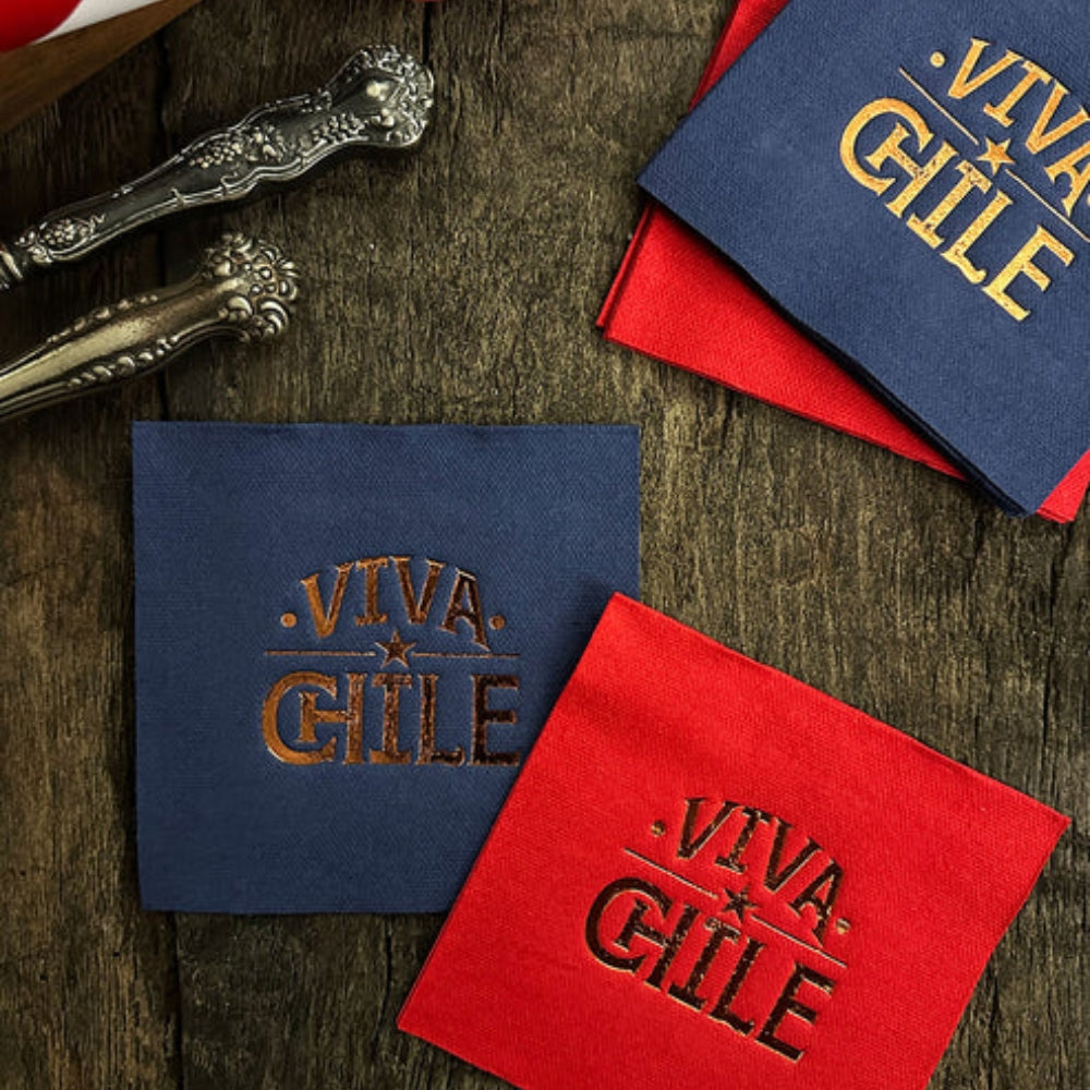 SET 12 SERVILLETAS VIVA CHILE ROJO/AZUL INDIGO DE PAPEL