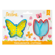 SET 2 CORTA GALLETA MARIPOSA Y FLOR DECORA