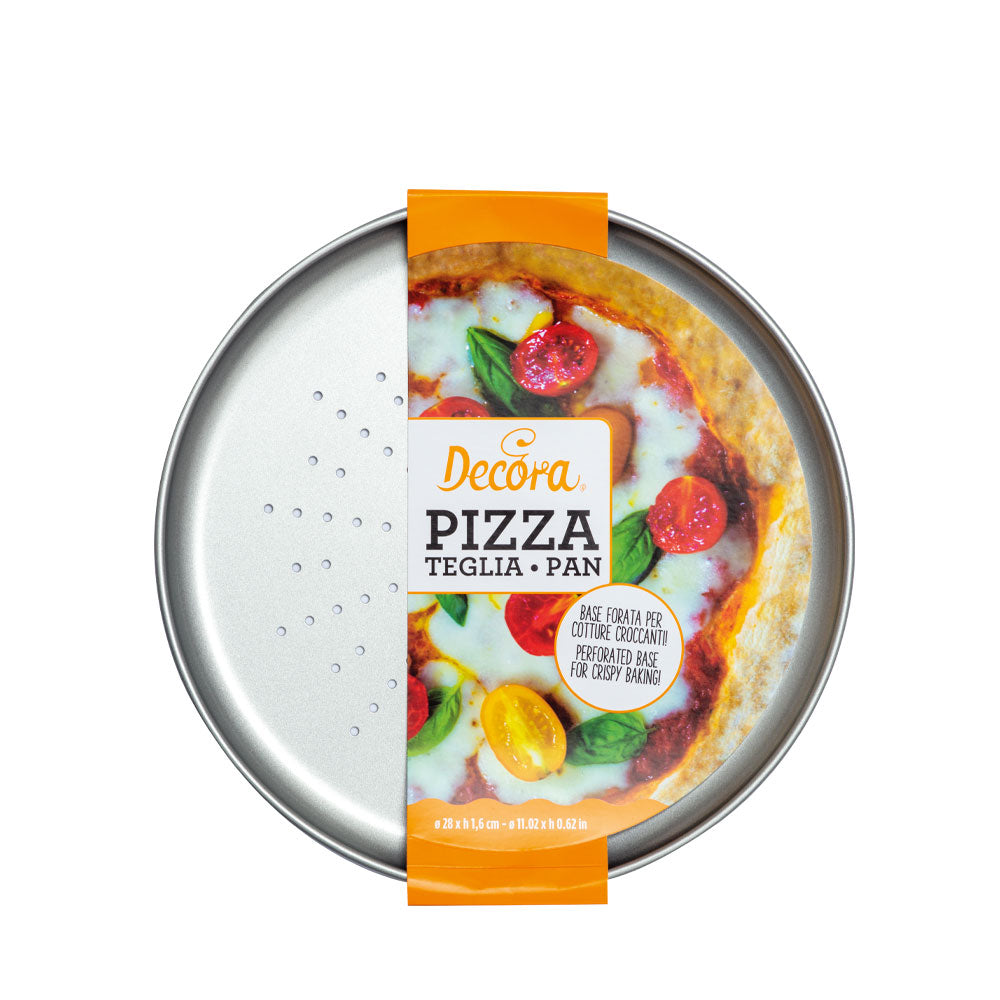 MOLDE PIZZA BASE PERFORADA ANTIAD 28CM DECORA