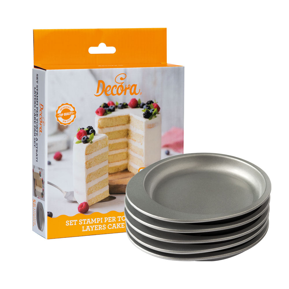 SET 5 MOLDES CAPAS REDONDO 15X3.5H CM DECORA