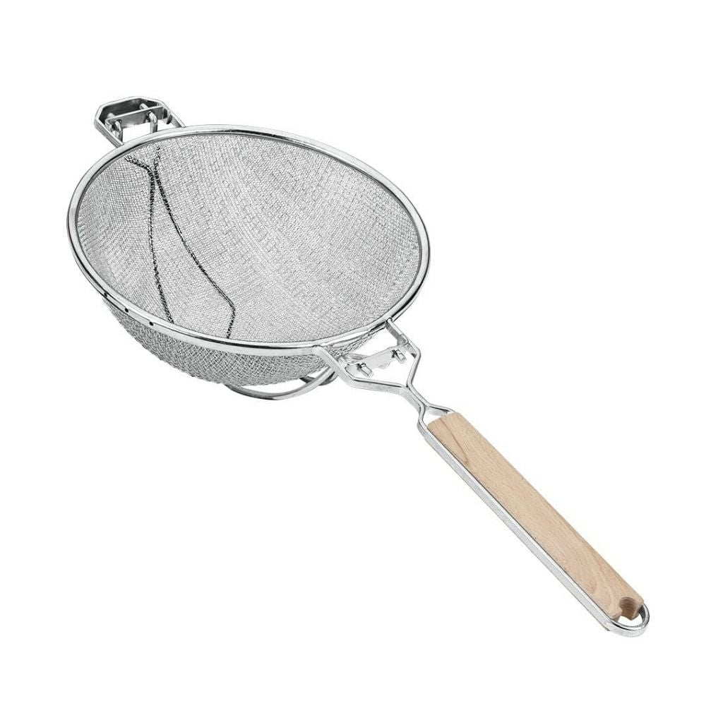 COLADOR 23 CM MANGO MADERA METALTEX