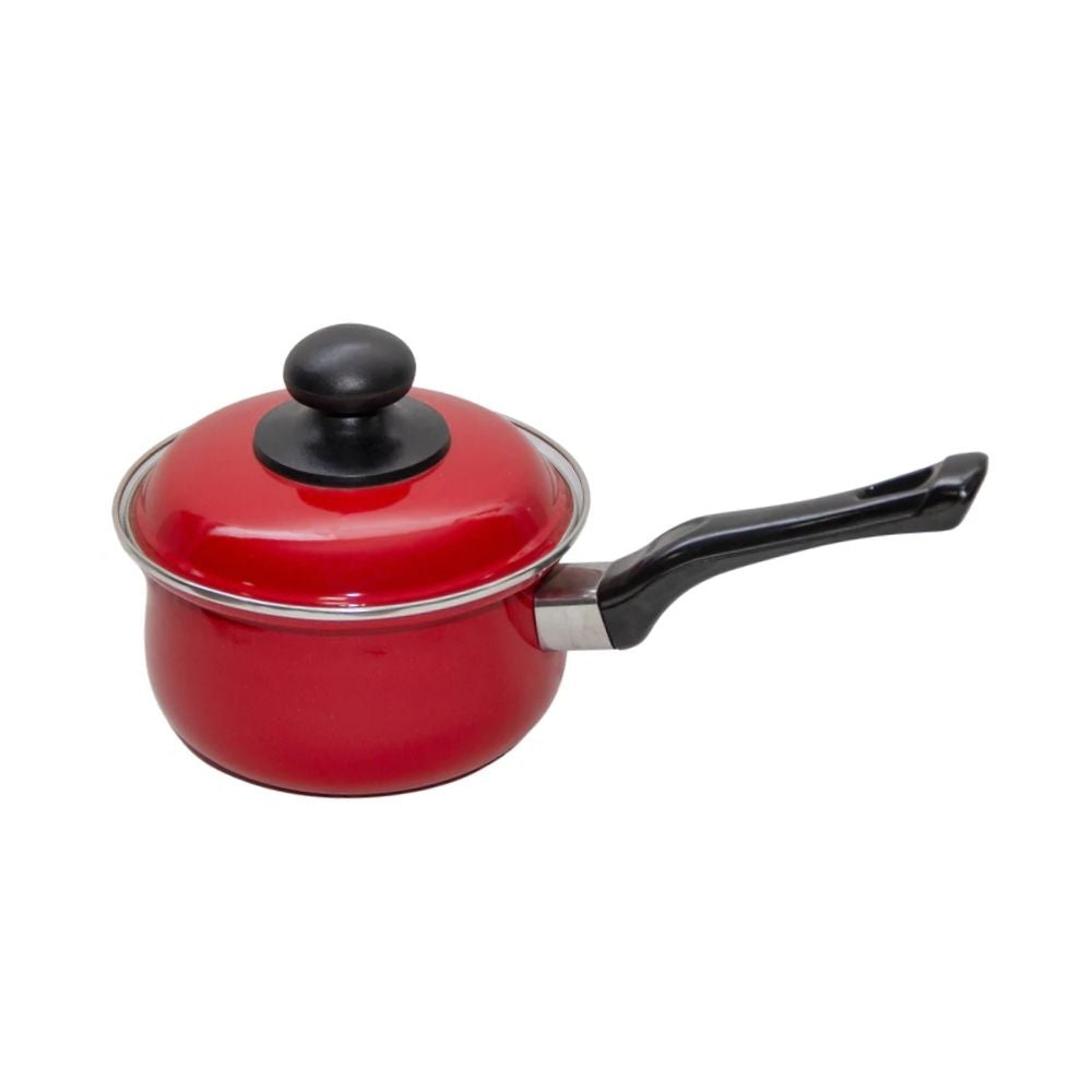 CACEROLA CON MANGO ENLOZADA 16 CM ROJA CONDOR