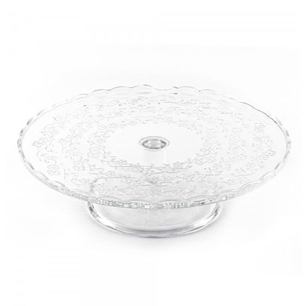 TORTERO DE VIDRIO CON BASE 29X7.5 CM