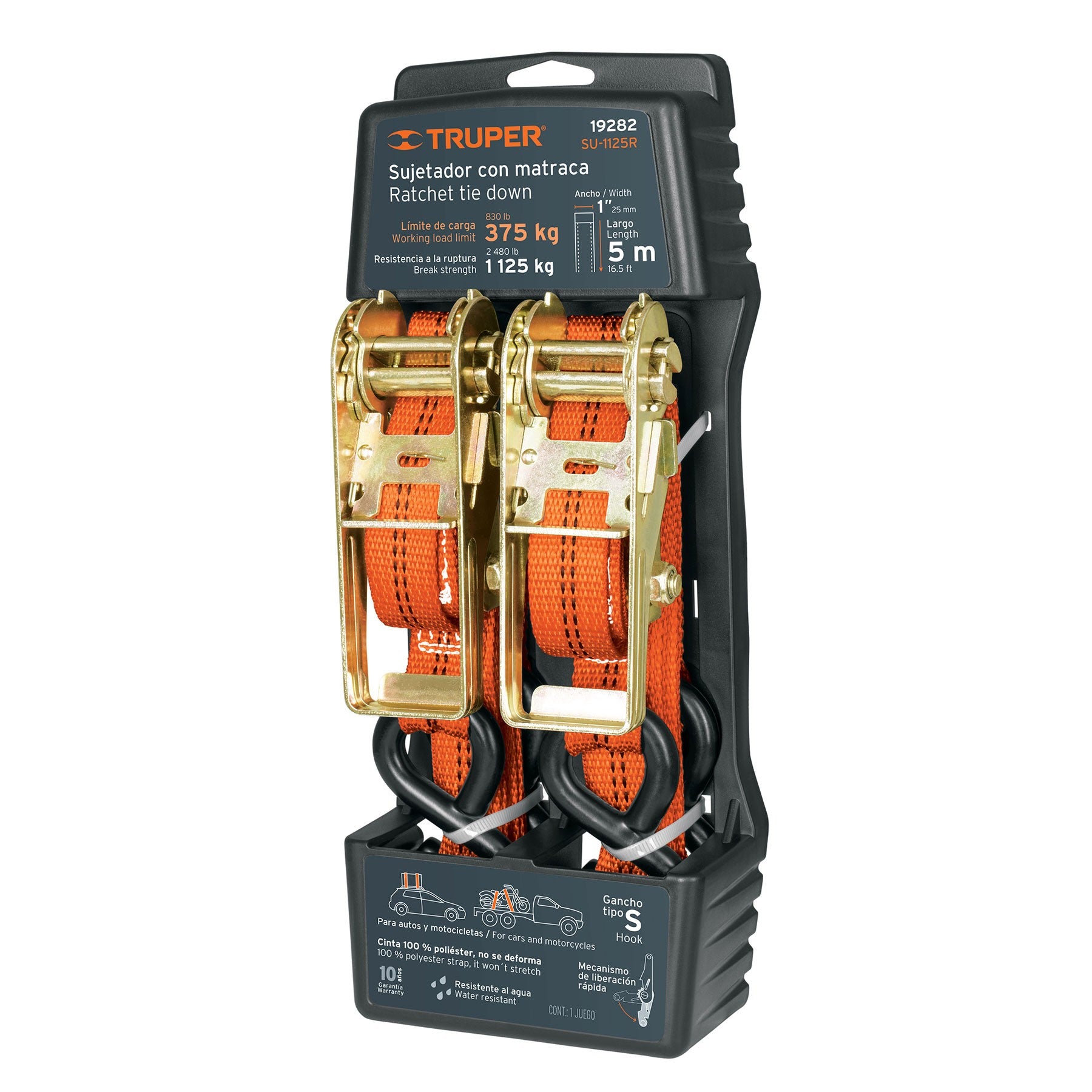 RATCHET CARGA 1" X 4 MTS TRUPER (1125 kg)