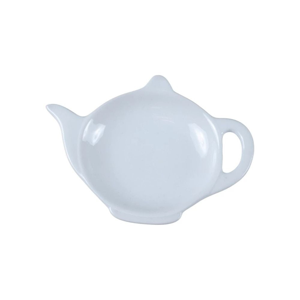 PORTA TE CERAMICA BLANCA DISEÑO TETERA