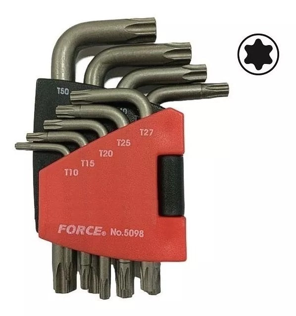 JUEGO LLAVE TORX FORCE CORTAS T10-T50 # 5098