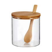 ESPECIERO VIDRIO CON TAPA Y CUCHARA MADERA 280 ML