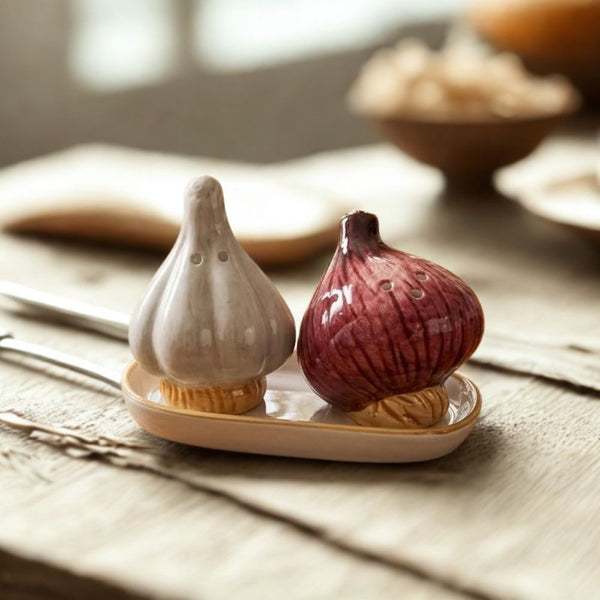 SET 2 SALEROS AJO Y CEBOLLA CERAMICA