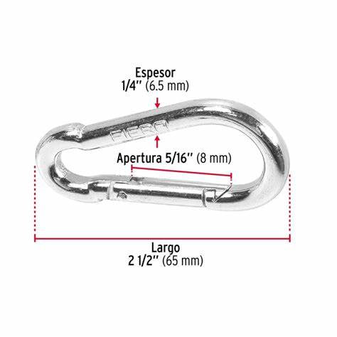 MOSQUETON FIJO FIERO BANMOS 1/4"