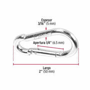 MOSQUETON FIJO FIERO BANMOS 3/16