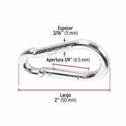 MOSQUETON FIJO FIERO BANMOS 3/16