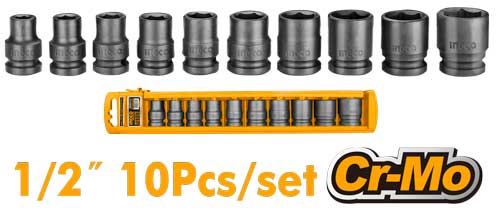 JUEGO DADOS IMPACTO []1/2 INGCO 10-24 MM HKISSD12101